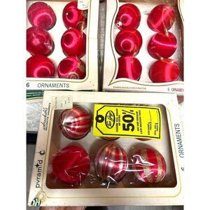 Vintage Pyramid Unbreakable Decorative Ornaments 3 sets of 6 Original Packaging